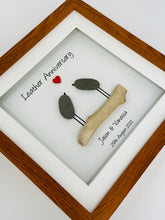 Load image into Gallery viewer, 3rd Leather 3 Years Wedding Anniversary Frame - Pebble Birds
