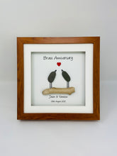 Load image into Gallery viewer, 21st Brass 21 Years Wedding Anniversary Frame - Pebble Birds