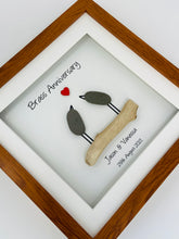 Load image into Gallery viewer, 21st Brass 21 Years Wedding Anniversary Frame - Pebble Birds