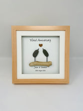 Load image into Gallery viewer, 5th Wood 5 Years Wedding Anniversary Frame - Pebble Birds