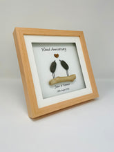 Load image into Gallery viewer, 5th Wood 5 Years Wedding Anniversary Frame - Pebble Birds