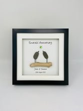 Load image into Gallery viewer, 55th Emerald 55 Years Wedding Anniversary Frame - Pebble Birds