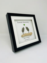 Load image into Gallery viewer, 55th Emerald 55 Years Wedding Anniversary Frame - Pebble Birds