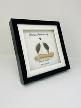 Load image into Gallery viewer, 19th Bronze 19 Years Wedding Anniversary Frame - Pebble Birds