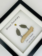 Load image into Gallery viewer, 19th Bronze 19 Years Wedding Anniversary Frame - Pebble Birds