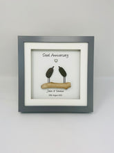 Load image into Gallery viewer, 11th Steel 11 Years Wedding Anniversary Frame - Pebble Birds