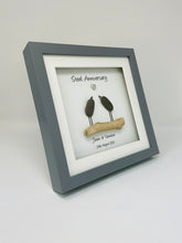 Load image into Gallery viewer, 11th Steel 11 Years Wedding Anniversary Frame - Pebble Birds
