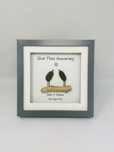 Load image into Gallery viewer, 23rd Silver Plate 23 Years Wedding Anniversary Frame - Pebble Birds