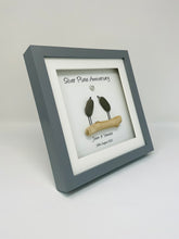Load image into Gallery viewer, 23rd Silver Plate 23 Years Wedding Anniversary Frame - Pebble Birds