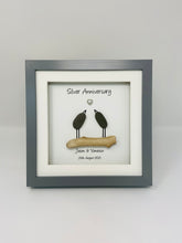 Load image into Gallery viewer, 25th Silver 25 Years Wedding Anniversary Frame - Pebble Birds