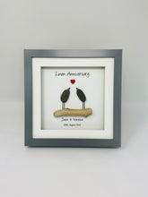 Load image into Gallery viewer, 4th Linen 4 Years Wedding Anniversary Frame - Pebble Birds