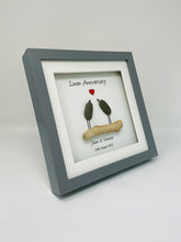Load image into Gallery viewer, 4th Linen 4 Years Wedding Anniversary Frame - Pebble Birds