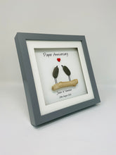 Load image into Gallery viewer, 1st Paper 1 Year Wedding Anniversary Frame - Pebble Birds