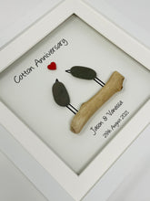 Load image into Gallery viewer, 2nd Cotton 2 Years Wedding Anniversary Frame - Pebble Birds