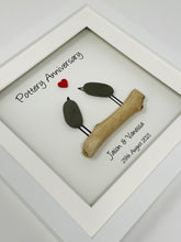 Load image into Gallery viewer, 9th Pottery 9 Years Wedding Anniversary Frame - Pebble Birds