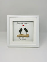 Load image into Gallery viewer, 14th Ivory 14 Years Wedding Anniversary Frame - Pebble Birds