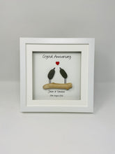 Load image into Gallery viewer, 15th Crystal 15 Years Wedding Anniversary Frame - Pebble Birds