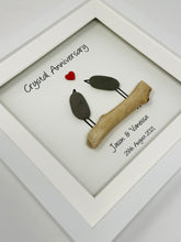 Load image into Gallery viewer, 15th Crystal 15 Years Wedding Anniversary Frame - Pebble Birds