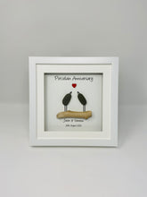 Load image into Gallery viewer, 18th Porcelain 18 Years Wedding Anniversary Frame - Pebble Birds