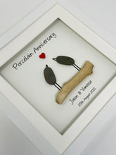 Load image into Gallery viewer, 18th Porcelain 18 Years Wedding Anniversary Frame - Pebble Birds