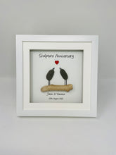 Load image into Gallery viewer, 27th Sculpture 27 Years Wedding Anniversary Frame - Pebble Birds