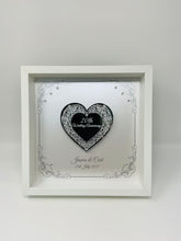 Load image into Gallery viewer, 20th 20 Years China Wedding Anniversary Frame - Intricate Mirror Heart