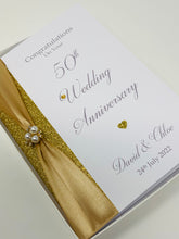 Load image into Gallery viewer, 50th Wedding Anniversary Card - Golden 50 Year Fiftieth Anniversary Luxury Greeting Card Personalised