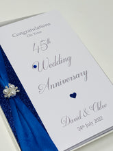 Load image into Gallery viewer, 45th Wedding Anniversary Card - Sapphire 45 Year Forty Fifth Anniversary Luxury Greeting Card Personalised