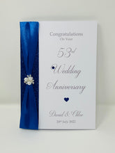 Load image into Gallery viewer, 53rd Wedding Anniversary Card - Plastic 53 Year Fifty Third Anniversary Luxury Greeting Personalised