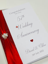 Load image into Gallery viewer, 57th Wedding Anniversary Card - Night 57 Year Fifty Seventh Anniversary Luxury Greeting Personalised