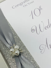 Load image into Gallery viewer, 10th Wedding Anniversary Card - Tin 10 Year Tenth Anniversary Luxury Greeting Card, Personalised
