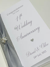 Load image into Gallery viewer, 11th Wedding Anniversary Card - Steel 11 Year Eleventh Anniversary Luxury Greeting Card, Personalised