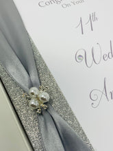 Load image into Gallery viewer, 11th Wedding Anniversary Card - Steel 11 Year Eleventh Anniversary Luxury Greeting Card, Personalised