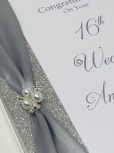 Load image into Gallery viewer, 16th Wedding Anniversary Card - Silver Holloware 16 Year Sixteenth Anniversary Luxury Greeting Card