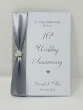 Load image into Gallery viewer, 16th Wedding Anniversary Card - Silver Holloware 16 Year Sixteenth Anniversary Luxury Greeting Card