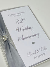 Load image into Gallery viewer, 32nd Wedding Anniversary Card - Lapis 32 Year Thirty Second Anniversary Luxury Greeting Card, Personalised