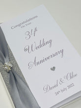 Load image into Gallery viewer, 34th Wedding Anniversary Card - Opal 34 Year Thirty Fourth Anniversary Luxury Greeting Card, Personalised