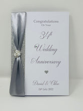 Load image into Gallery viewer, 34th Wedding Anniversary Card - Opal 34 Year Thirty Fourth Anniversary Luxury Greeting Card, Personalised