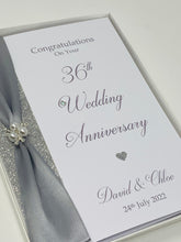 Load image into Gallery viewer, 36th Wedding Anniversary Card - Bone China 36 Year Thirty Sixth Anniversary Luxury Greeting Card, Personalised