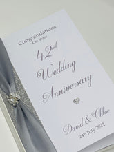 Load image into Gallery viewer, 42nd Wedding Anniversary Card - Clock 42 Year Forty Second Anniversary Luxury Greeting Card Personalised