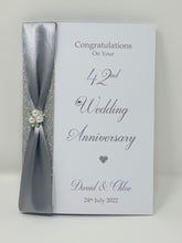 Load image into Gallery viewer, 42nd Wedding Anniversary Card - Clock 42 Year Forty Second Anniversary Luxury Greeting Card Personalised