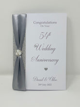Load image into Gallery viewer, 54th Wedding Anniversary Card - Glass 54 Year Fifty Fourth Anniversary Luxury Greeting Personalised