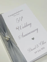 Load image into Gallery viewer, 54th Wedding Anniversary Card - Glass 54 Year Fifty Fourth Anniversary Luxury Greeting Personalised