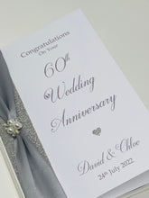 Load image into Gallery viewer, 60th Wedding Anniversary Card - Diamond 60 Year Sixtieth Anniversary Luxury Greeting Card Personalised