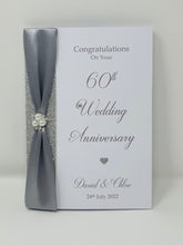 Load image into Gallery viewer, 60th Wedding Anniversary Card - Diamond 60 Year Sixtieth Anniversary Luxury Greeting Card Personalised