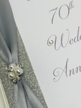 Load image into Gallery viewer, 70th Wedding Anniversary Card - Platinum 70 Year Seventieth Anniversary Luxury Greeting Card Personalised