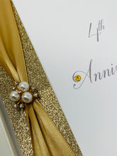 Load image into Gallery viewer, 4th Anniversary Card - Linen 4 Year Fourth Wedding Anniversary Luxury Greeting Card Personalised