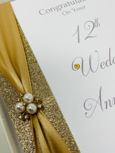 Load image into Gallery viewer, 12th Wedding Anniversary Card - Silk 12 Year Twelfth Anniversary Luxury Greeting Card, Personalised