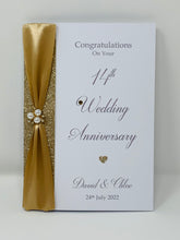 Load image into Gallery viewer, 14th Wedding Anniversary Card - Ivory 14 Year Fourteenth Anniversary Luxury Greeting Card, Personalised