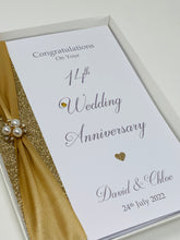 Load image into Gallery viewer, 14th Wedding Anniversary Card - Ivory 14 Year Fourteenth Anniversary Luxury Greeting Card, Personalised
